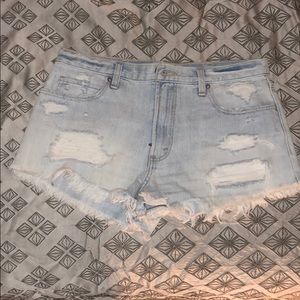 Ripped jean shorts